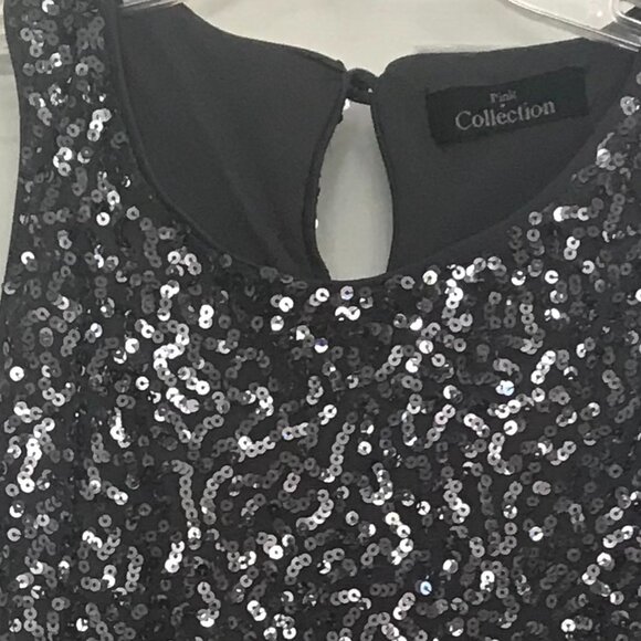 PINK COLLECTION: PEWTER GRAY SEQUIN COCTAIL DRESS SIZE S - Picture 3 of 4